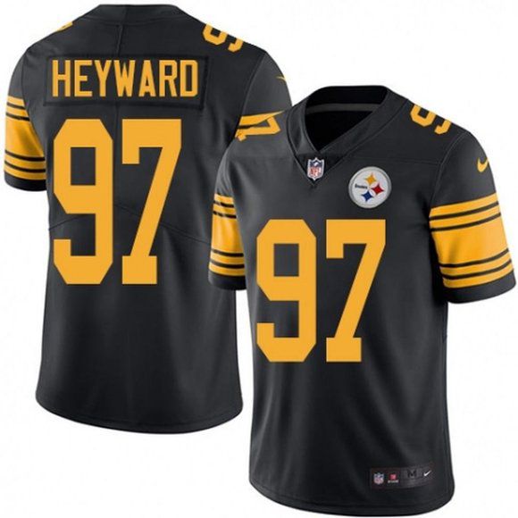Men Pittsburgh Steelers 97 Cameron Heyward Nike Black Limited Rush NFL Jersey